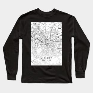 Glasgow Scotland City Map Long Sleeve T-Shirt